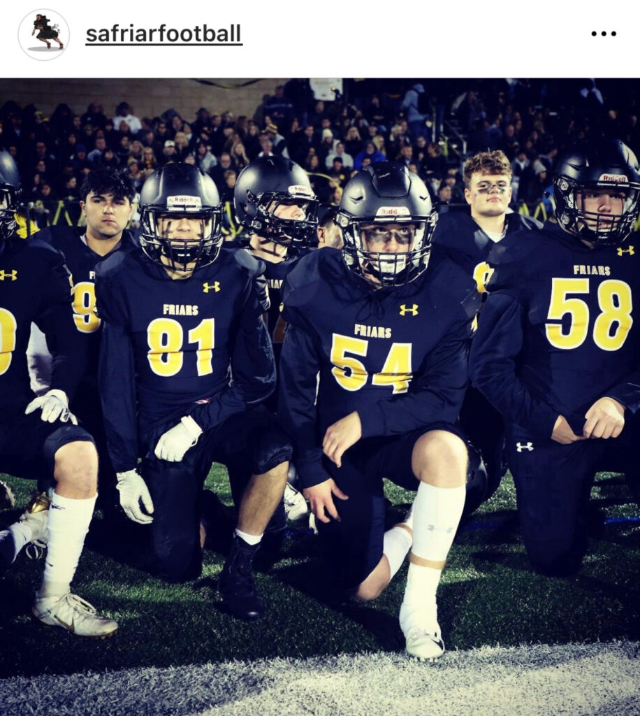 Via St. Anthony's Friars Football Instagram: Nathaniel Coulter Saint Anthonys High School Friars Football Kieran Mckenna.